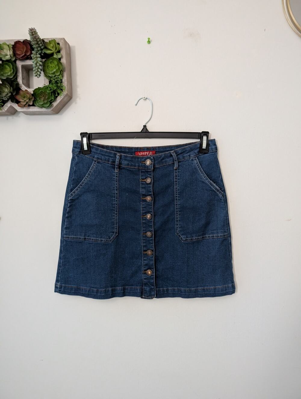 LD Style vintage stretch denim mini skirt